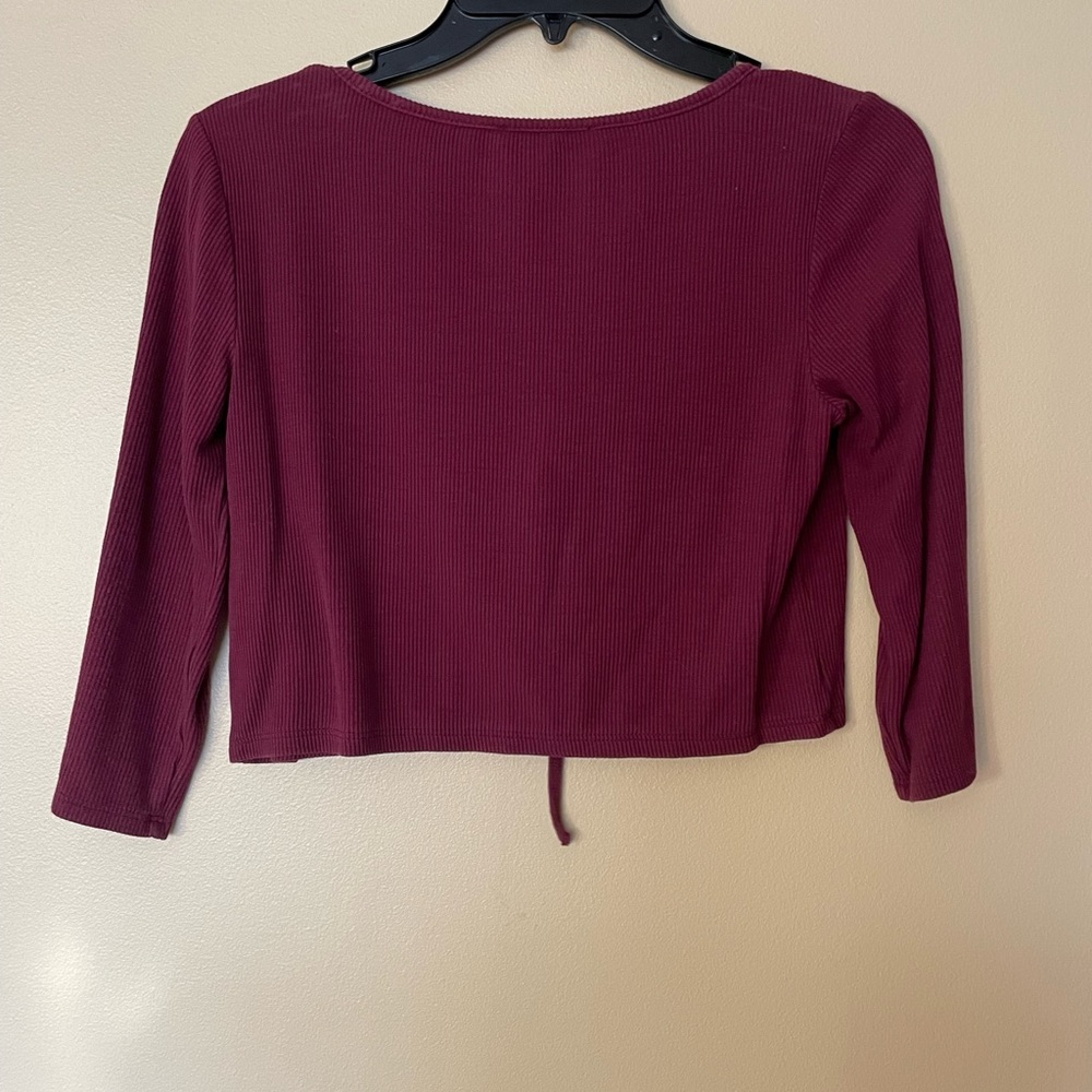 Forever 21 Maroon Tied Shirt